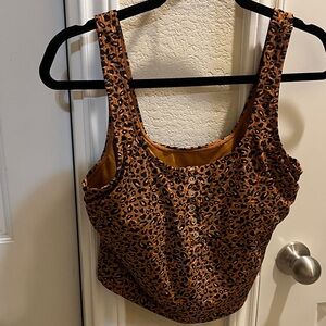 Leopard Print Women's Swim Tank Top